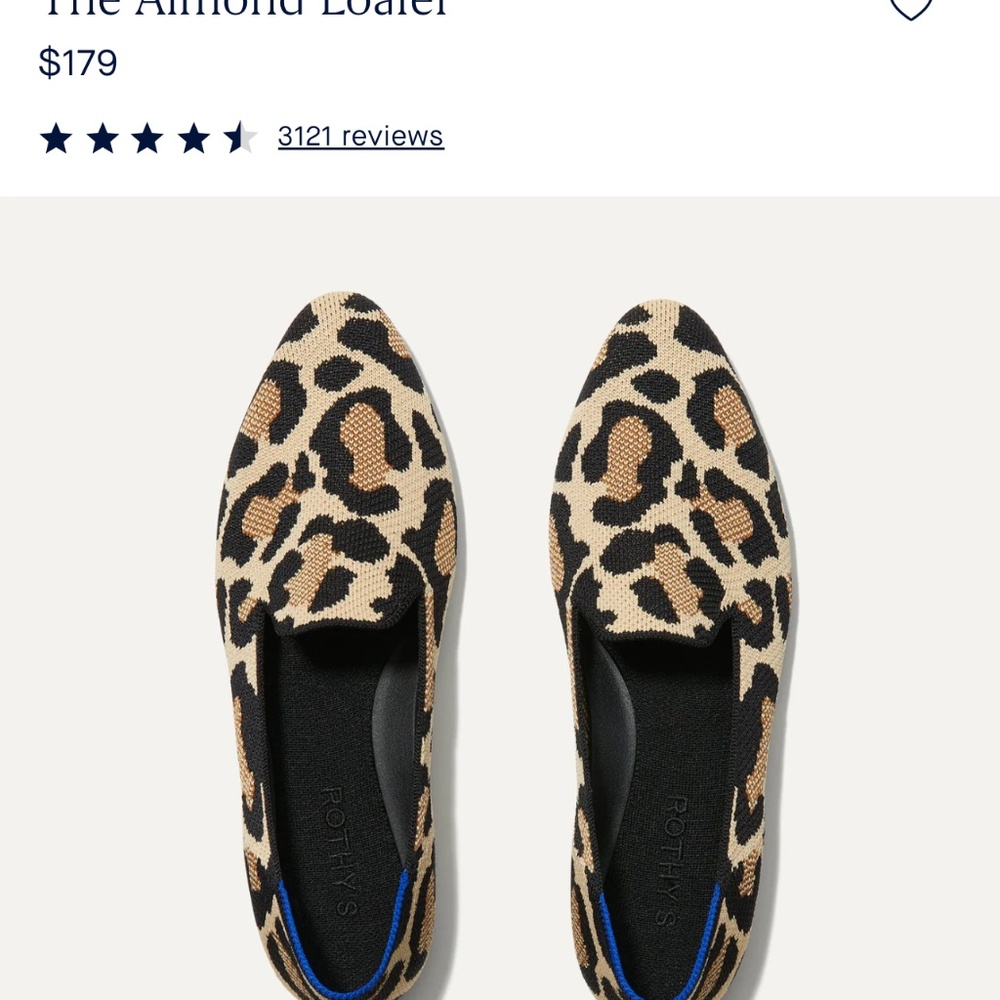 Rothys Leopard Print Almond Loafer Size 7 - Picture 5 of 5